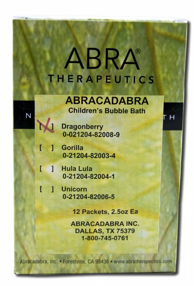Abracadabra Baths Childrens Aromatherapy Bath Dragonberry Bubble Bath Display 12 pc