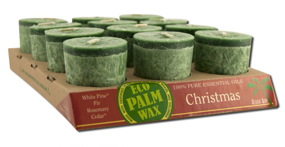 Aloha Bay Palm Wax Candles Coconut Wax Essential Oil Votives 12 PC Christmas 12 pk