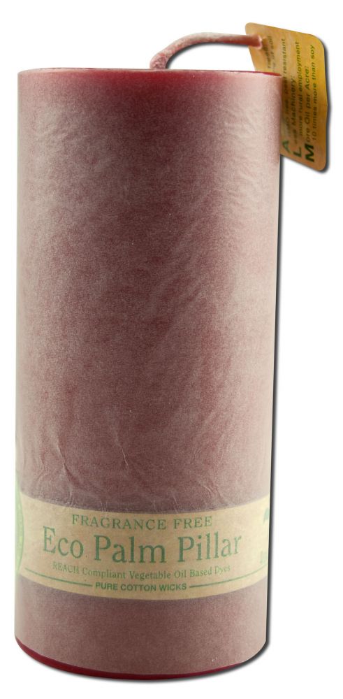 Aloha Bay Palm Wax Candles Ecopalm Unscented Pillar 2.25 in x 5 in Red