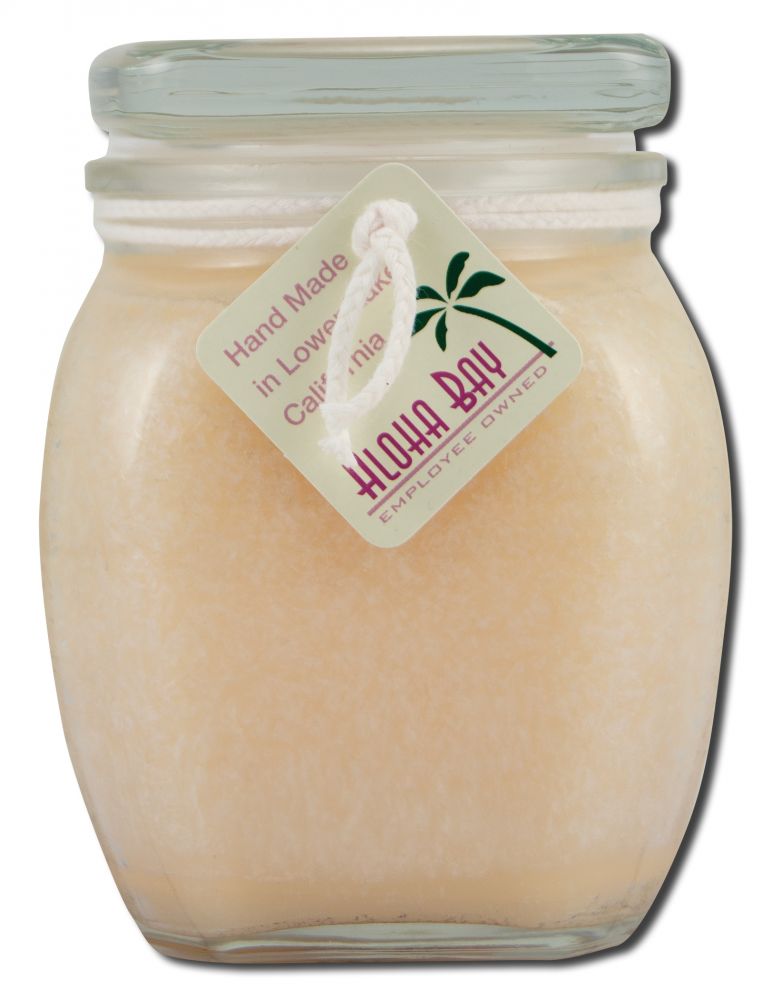 Aloha Bay Palm Wax Candles Coconut Wax Square Top Jar Perfume Blends With Essential Oils Tahitian Vanilla 13.5 oz
