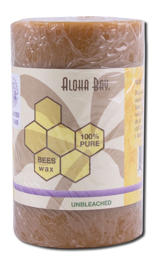 Aloha Bay Palm Wax Candles Beeswax Candles Pillar 3.5"