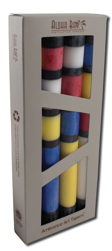 Aloha Bay Palm Wax Candles Palm Taper 9in Unscented Mondrian 4 pk