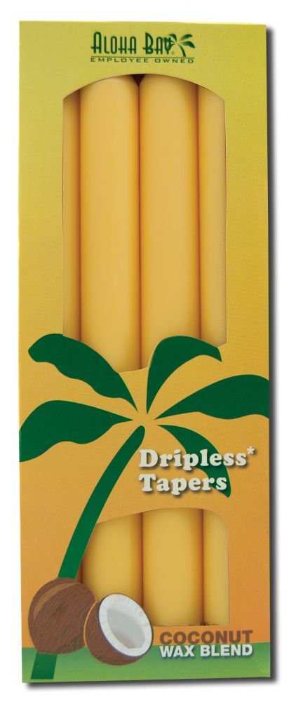 Aloha Bay Palm Wax Candles Palm Taper 9in Unscented Honey Gold 4 pk