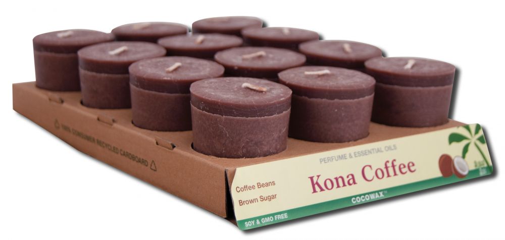 Aloha Bay Palm Wax Candles Coconut Wax Perfume Blends With Essential Oils Votive 12 pc Kona Coffee 12 pc