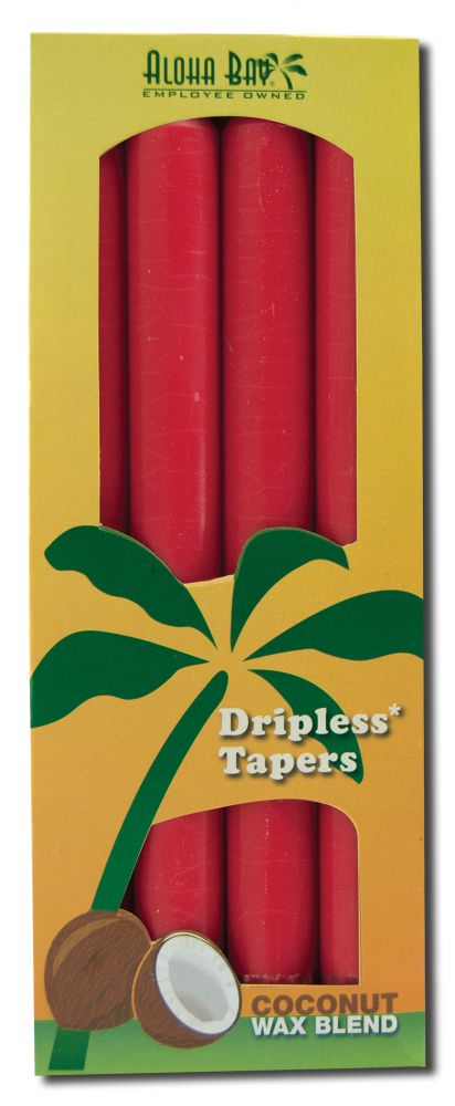 Aloha Bay Palm Wax Candles Palm Taper 9in Unscented Red 4 pk