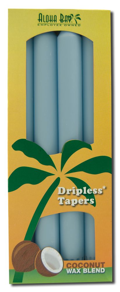 Aloha Bay Palm Wax Candles Palm Taper 9in Unscented Light Blue 4 pk