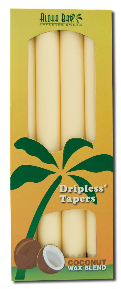 Aloha Bay Palm Wax Candles Palm Taper 9in Unscented Cream 4 pk