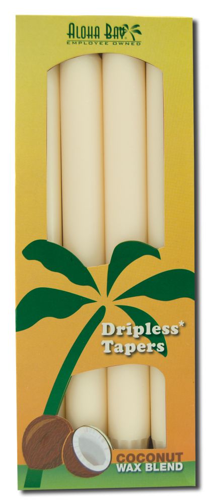 Aloha Bay Palm Wax Candles Palm Taper 9in Unscented Ivory 4 pk