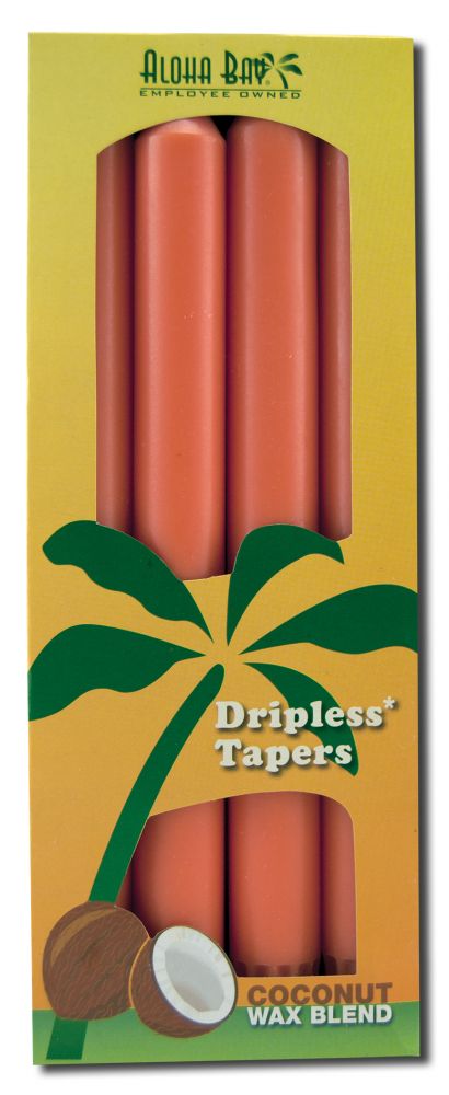 Aloha Bay Palm Wax Candles Palm Taper 9in Unscented Dark Orange 4 pk
