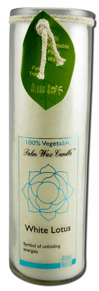 Aloha Bay Palm Wax Candles Chakra Jars Lotus (White) Unscented 16 oz
