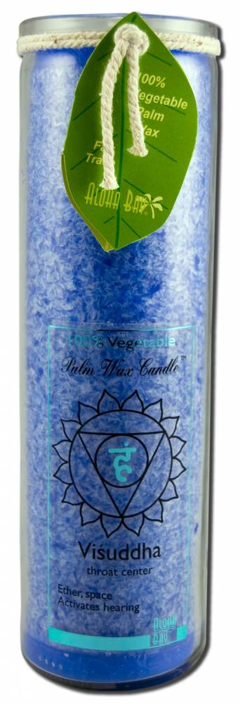 Aloha Bay Palm Wax Candles Chakra Jars Visuddha (Blue) Unscented 16 oz