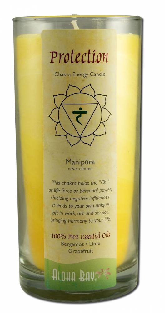 Aloha Bay Palm Wax Candles Chakra Jars Protection (Yellow) Scented 11 oz