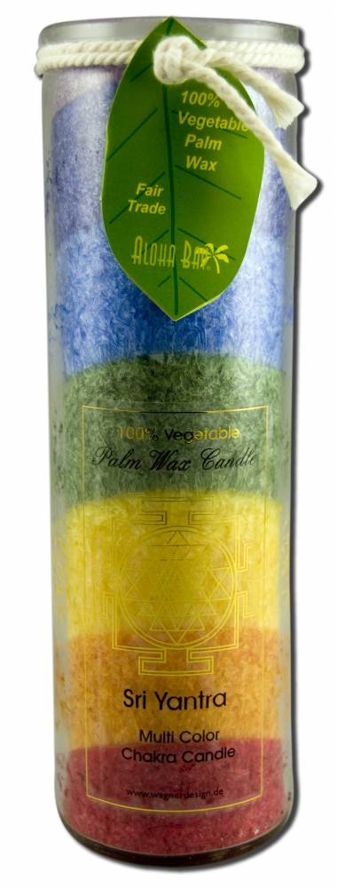 Aloha Bay Palm Wax Candles Chakra Jars Sri Yantra (7 Colors) Unscented 16 oz