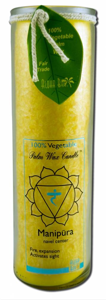 Aloha Bay Palm Wax Candles Chakra Jars Manipura (Yellow) Unscented 16 oz