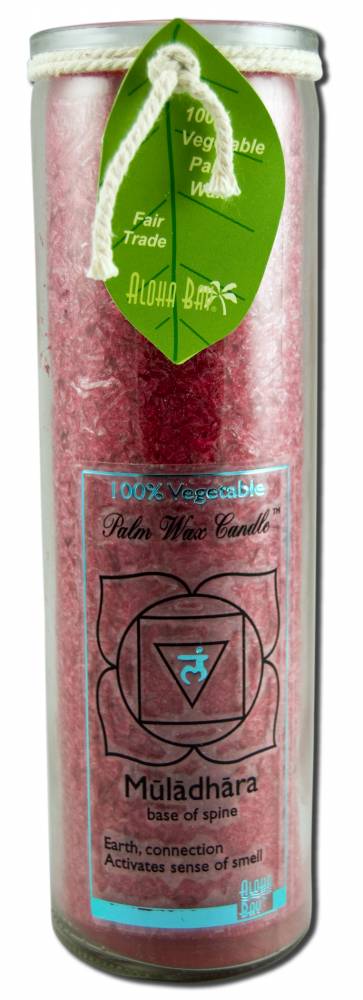 Aloha Bay Palm Wax Candles Chakra Jars Muladhara (Red) Unscented 16 oz