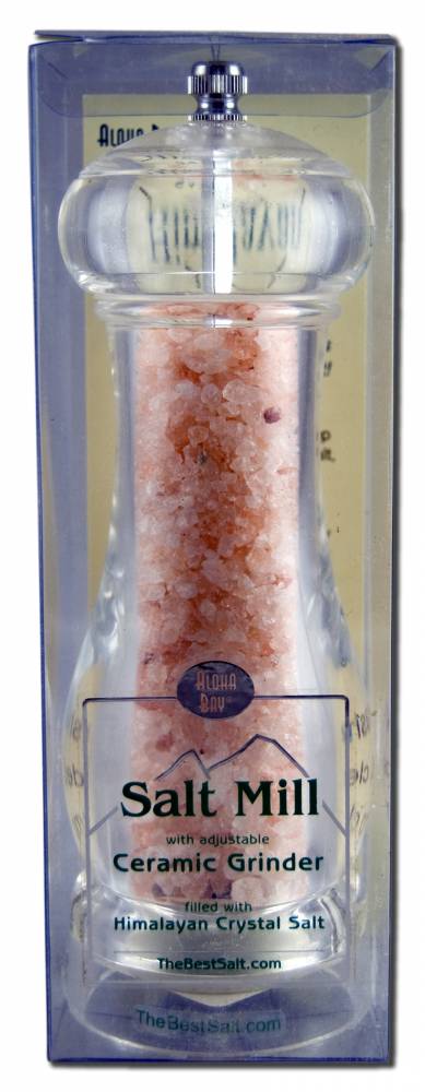 Aloha Bay Crystal Salt And Mill Ceramic Salt Mill Coarse 3.5 oz