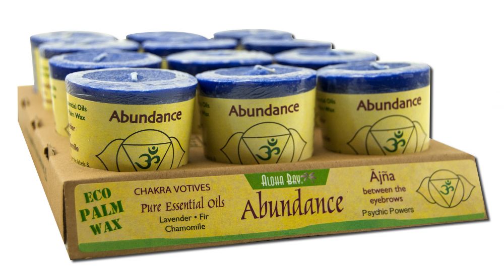 Aloha Bay Palm Wax Candles Scented Votives 100% Pure Essential Oils Abundance, Indigo