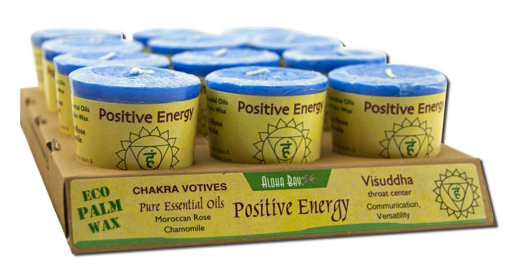 Aloha Bay Palm Wax Candles Scented Votives 100% Pure Essential Oils Positive Energy, Blue