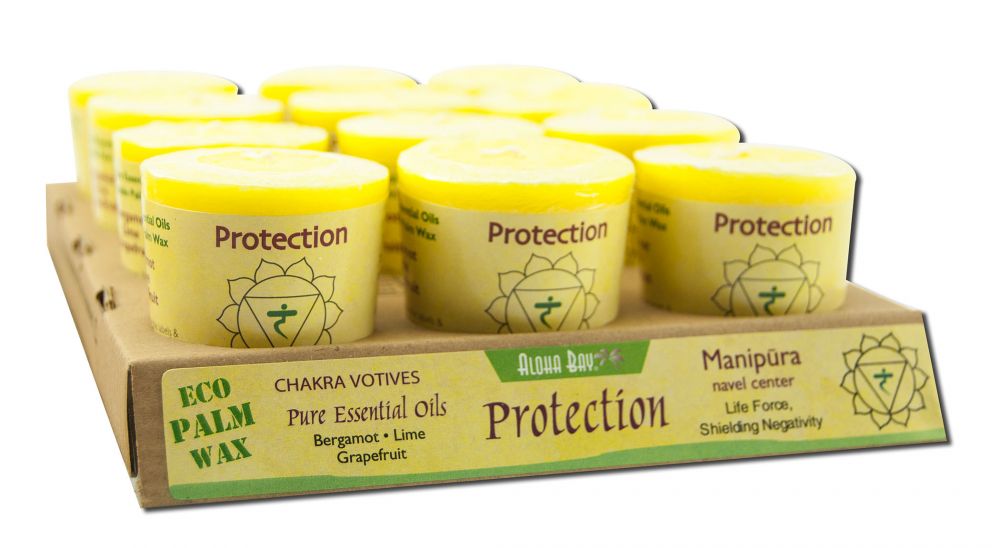 Aloha Bay Palm Wax Candles Scented Votives 100% Pure Essential Oils Protection, Yellow