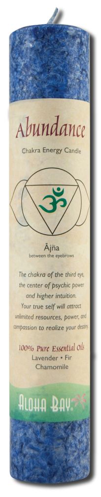 Aloha Bay Palm Wax Candles Chakra Energy Pillars 1.375 in x 8in 20-30 Hours Abundance