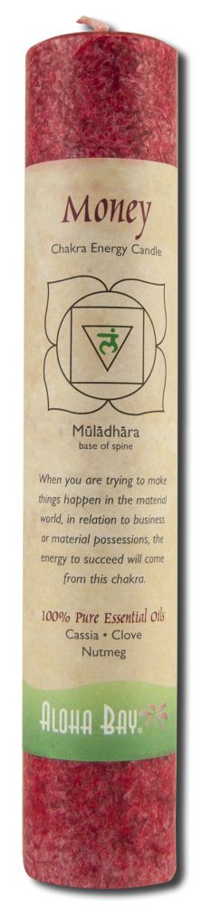 Aloha Bay Palm Wax Candles Chakra Energy Pillars 1.375 in x 8in 20-30 Hours Money