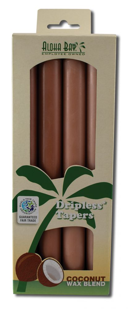 Aloha Bay Palm Wax Candles Palm Taper 9in Unscented Quartet Latte 4 pk