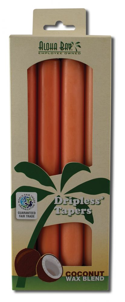 Aloha Bay Palm Wax Candles Palm Taper 9in Unscented Quartet Apricot 4 pk
