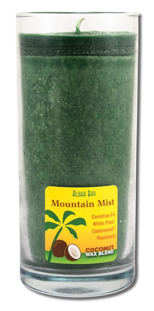 Aloha Bay Palm Wax Candles Coconut Wax Essential Oil Aloha Jar Mountain Mist Dark Green 11 oz