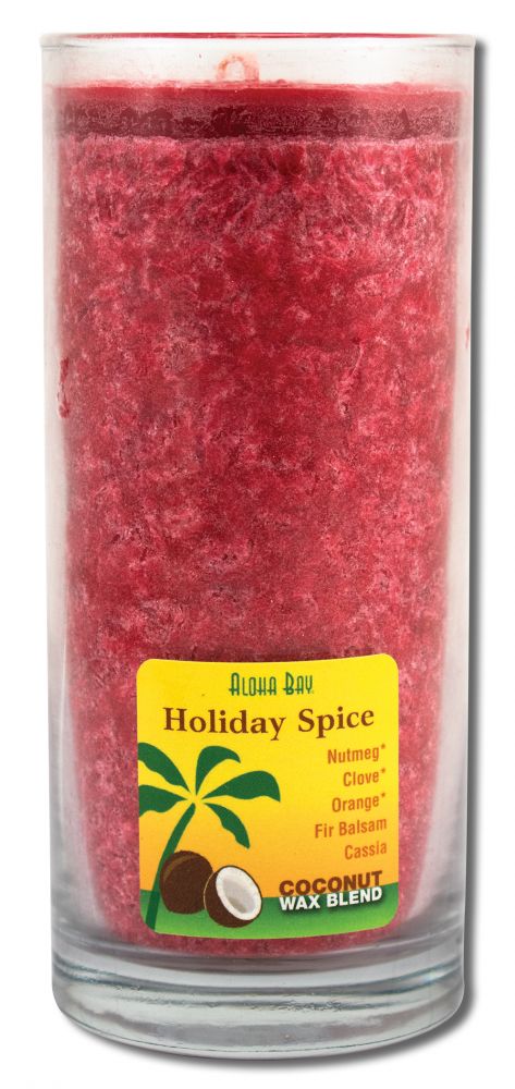 Aloha Bay Palm Wax Candles Coconut Wax Essential Oil Aloha Jar Holiday Spice Red 11 oz