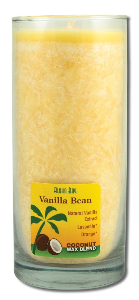 Aloha Bay Palm Wax Candles Coconut Wax Essential Oil Aloha Jar Vanilla Bean Cream 11 oz