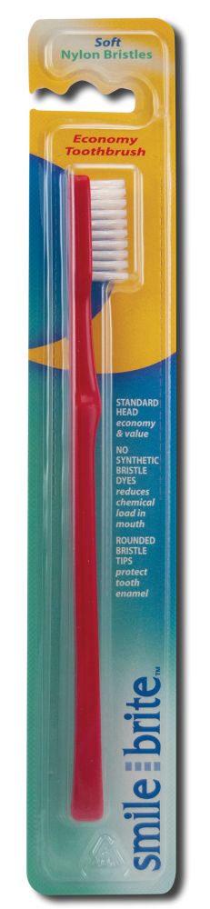 Smile Brite Toothbrushes Fixed Head Toothbrushes Nylon Economy Fixed Head Nylon Soft Toothbrush
