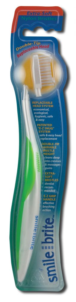 Smile Brite Toothbrushes Replaceable Head Toothbrushes Nylon Double Tip Replaceable Head Nylon Extra Soft Toothbrush