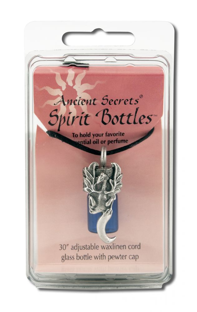 Ancient Secrets Aromatherapy Spirit Bottle Necklace Dragon-Cobalt