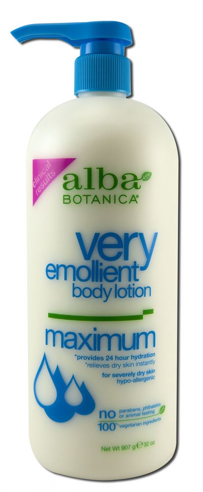 Alba Botanica Very Emollient Body Lotion Maximum Dry w/A.H.A. Lotion 32 oz