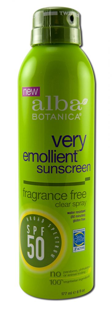 Alba Botanica Sun Care Products Continuous Spray Fragrance Free Sunscreen SPF 50 6 oz