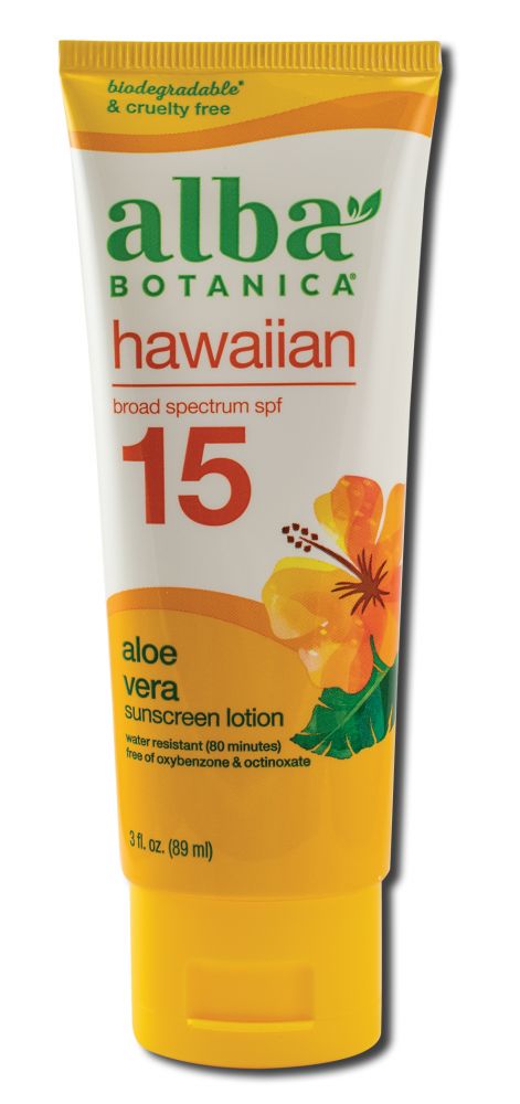 Alba Botanica Hawaiian Sun Care Hawaiian SPF15 Sunscreen Lotion 3 oz