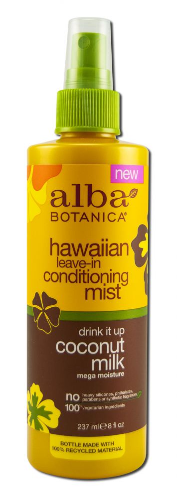 Alba Botanica Hawaiian Hair Care Drink It Up Coconut Milk Leave-In Conditioner 8 oz