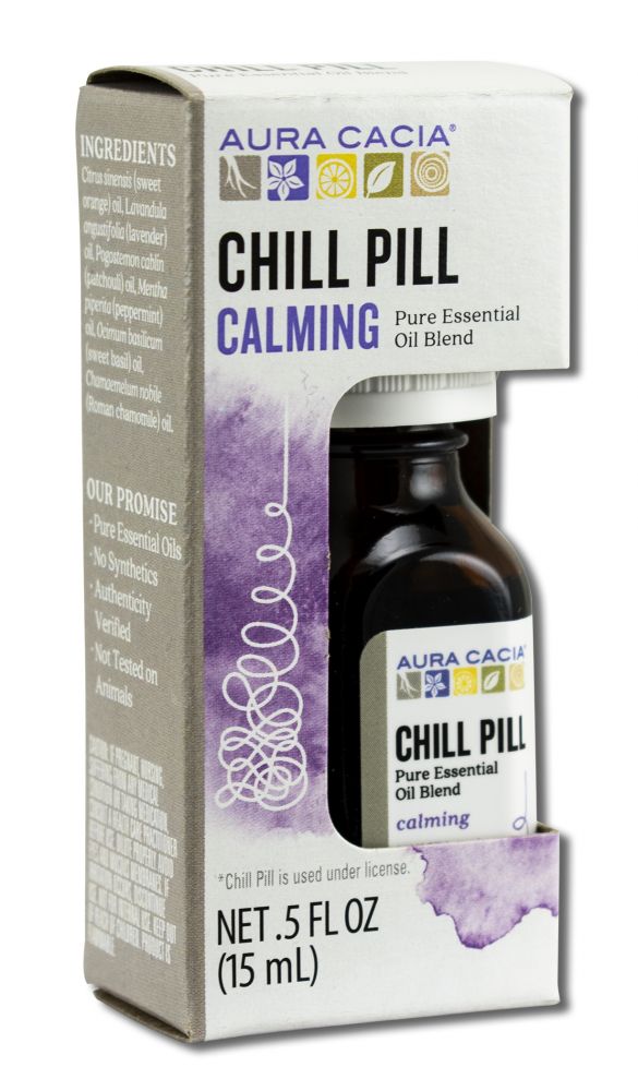 Aura Cacia Essential Oil Blends Chill Pill Boxed .5 oz
