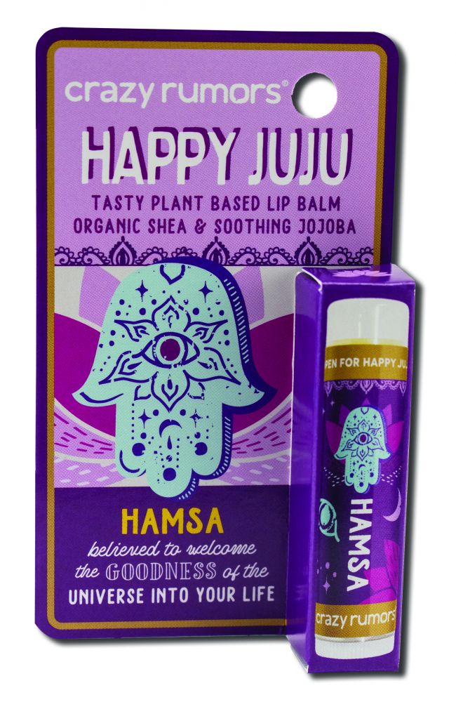 Crazy Rumors Happy Juju Lip Balm Hamsa Orange Blossom Apricot .15 oz