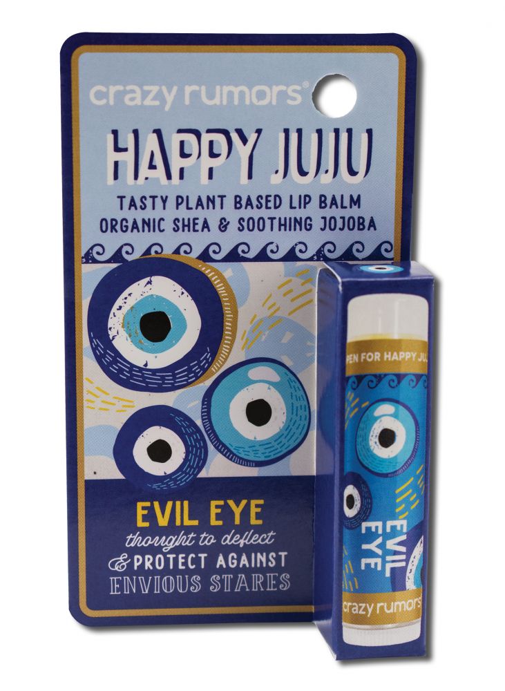 Crazy Rumors Happy Juju Lip Balm Evil Eye Fig Honey Pistachio .15 oz