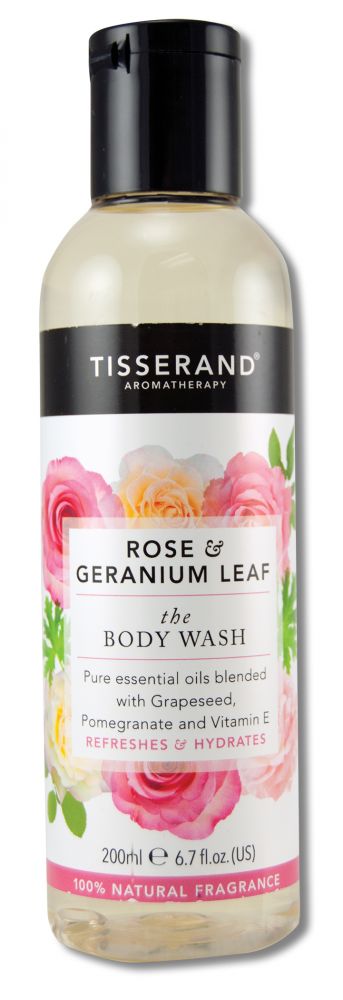 Tisserand Bath & Body Collection Rose & Geramium Leaf Body Wash 6.7 oz