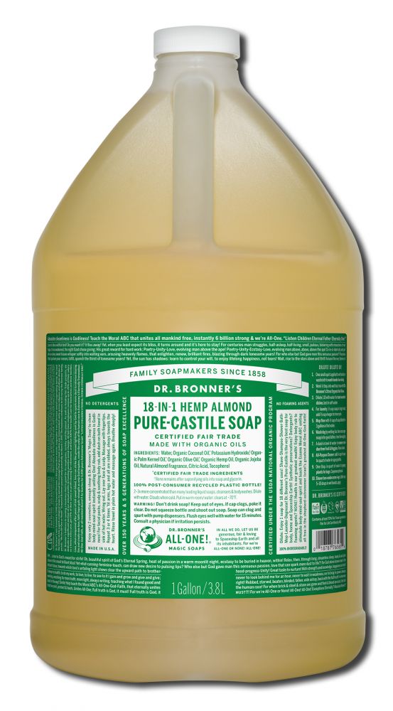 Dr Bronners Liquid Castile Soap Almond Gallon