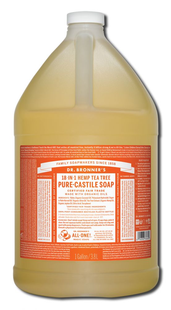 Dr Bronners Liquid Castile Soap Tea Tree gallon
