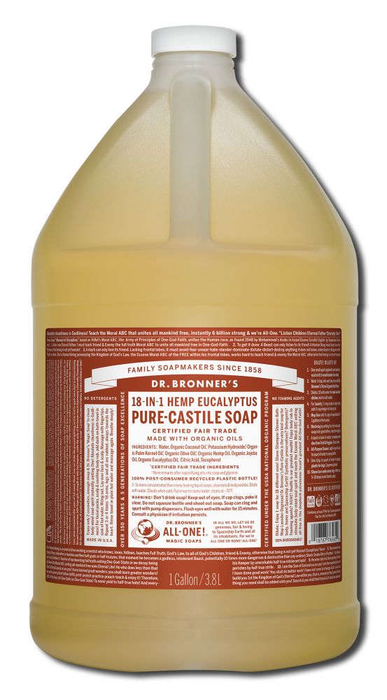 Dr Bronners Liquid Castile Soap Eucalyptus Gallon