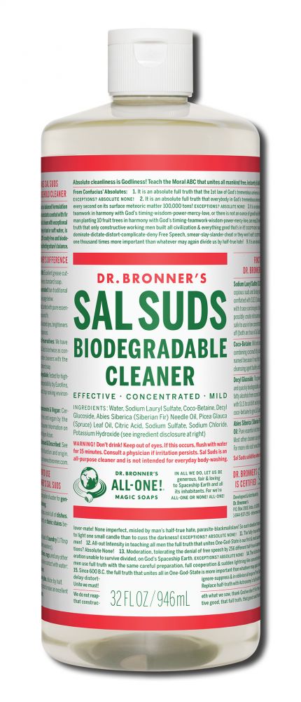 Dr Bronners Sal Suds Cleaning Liquids Sal Suds Cleaner Liquid 32 oz