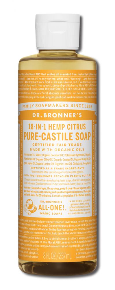 Dr Bronners Liquid Castile Soap Citrus Orange 8 oz