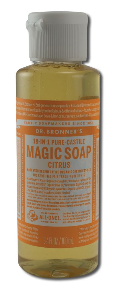Dr Bronners Liquid Castile Soap Citrus Orange 3.4 oz