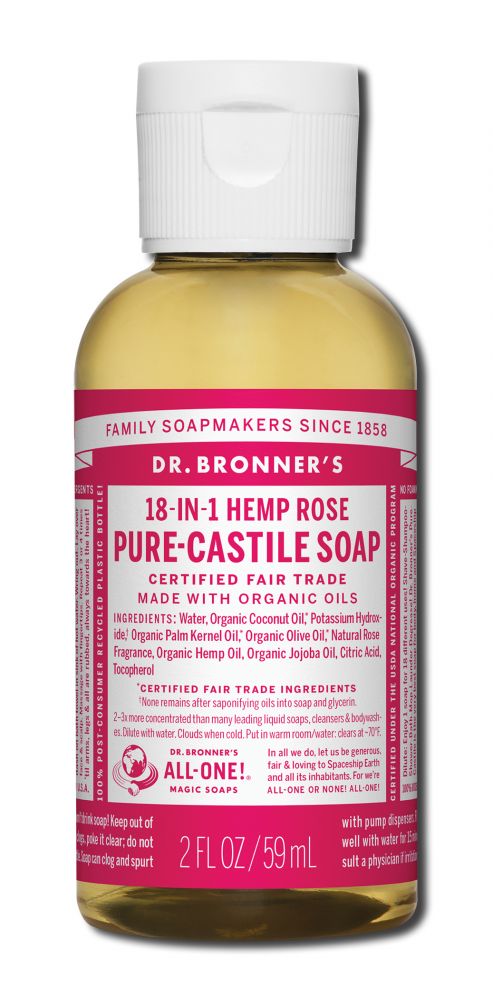 Dr Bronners Magic Soap Travel Organic Liquid Soap Rose