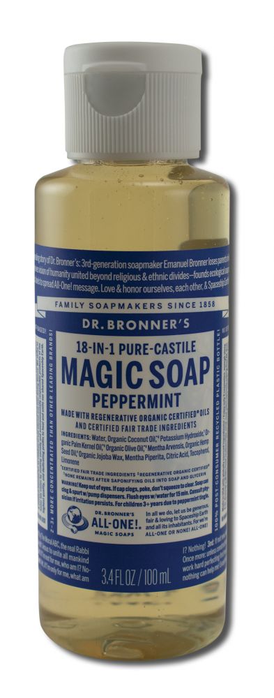 Dr Bronners Liquid Castile Soap Peppermint 3.4 oz