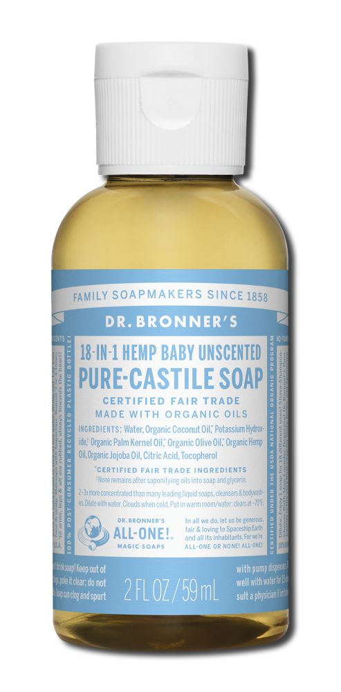 Dr Bronners Magic Soap Travel Organic Liquid Soap Baby Mild